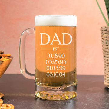 Dad Est | Personalized 16oz Beer Mug